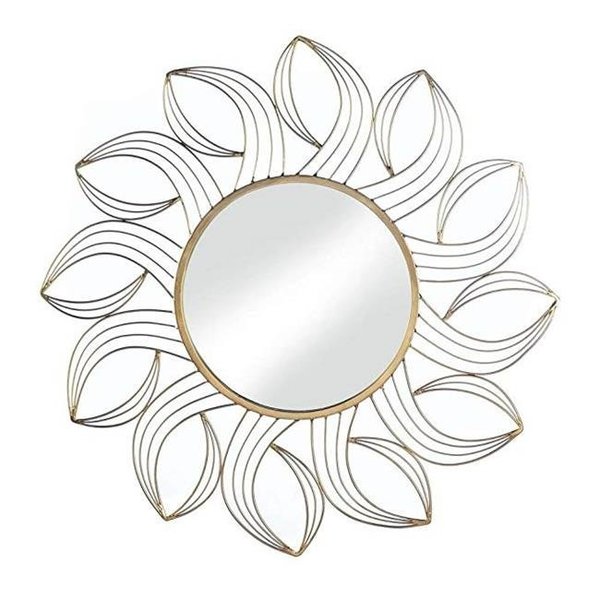 Accent Plus Accent Plus 10018490 Golden Petals Wall Mirror - 25 x 1 x 25 in. 10018490